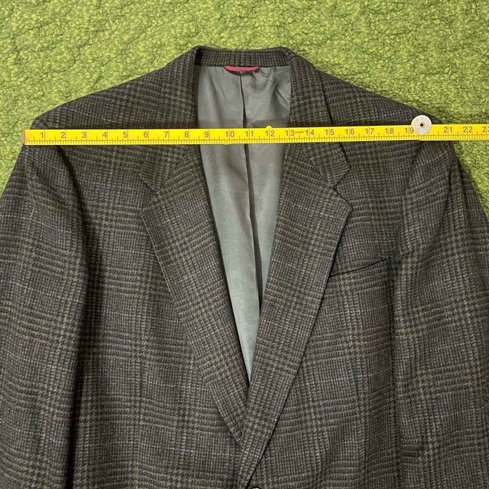 Vintage Hart Schaffner Marx Charcoal Green Check Blazer - Picture 8 of 10